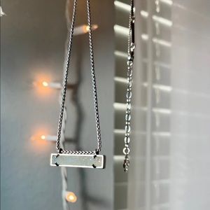 Leanor In Iridescent Drusy Silver Pendant Necklace